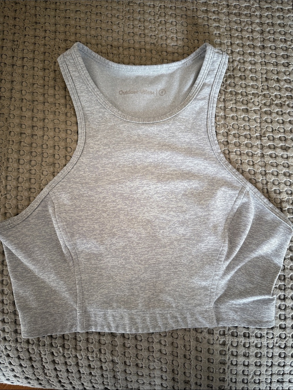 Outdoor Voices Light Heather Gray High-Neck Sports Bra